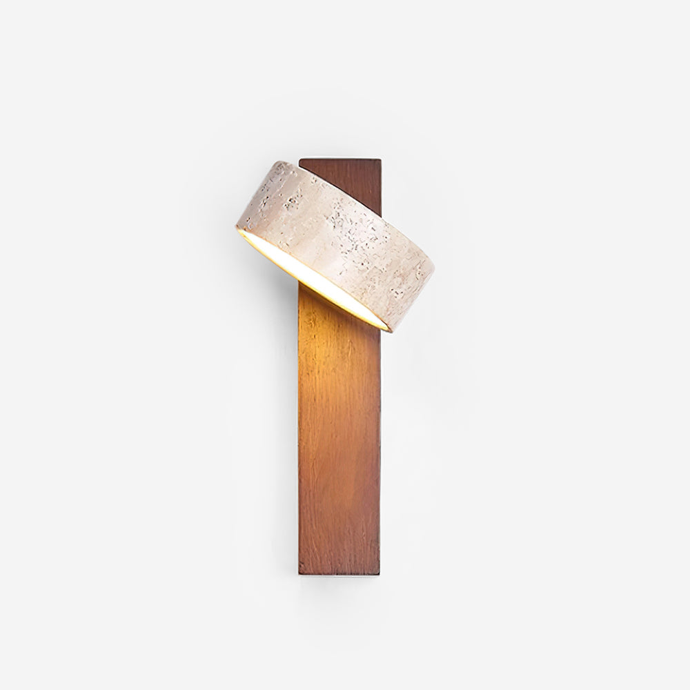 Esk - Wandlamp Travertin en Hout Japandi