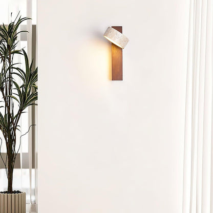 Esk - Wandlamp Travertin en Hout Japandi