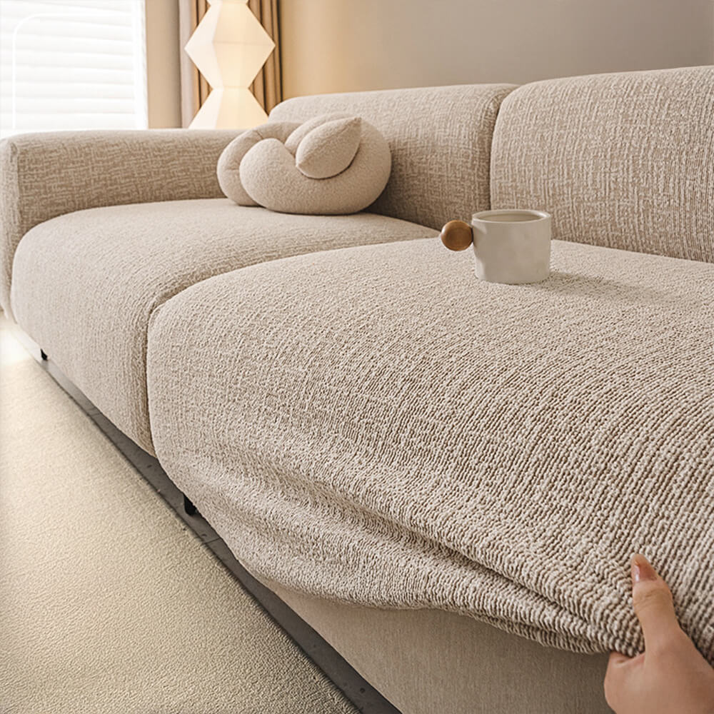 Svea - Chenille Elastische Bankhoes Volledige Bescherming