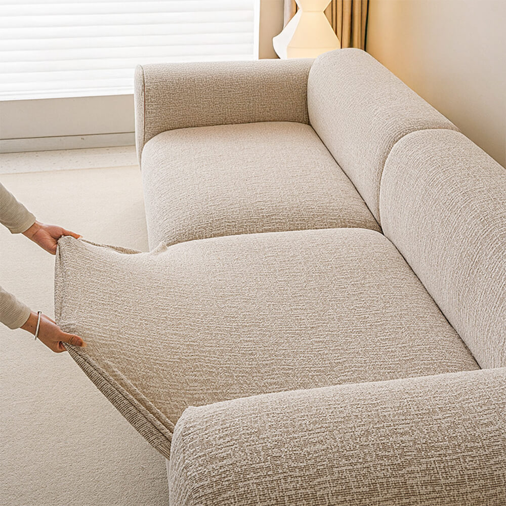 Svea - Chenille Elastische Bankhoes Volledige Bescherming