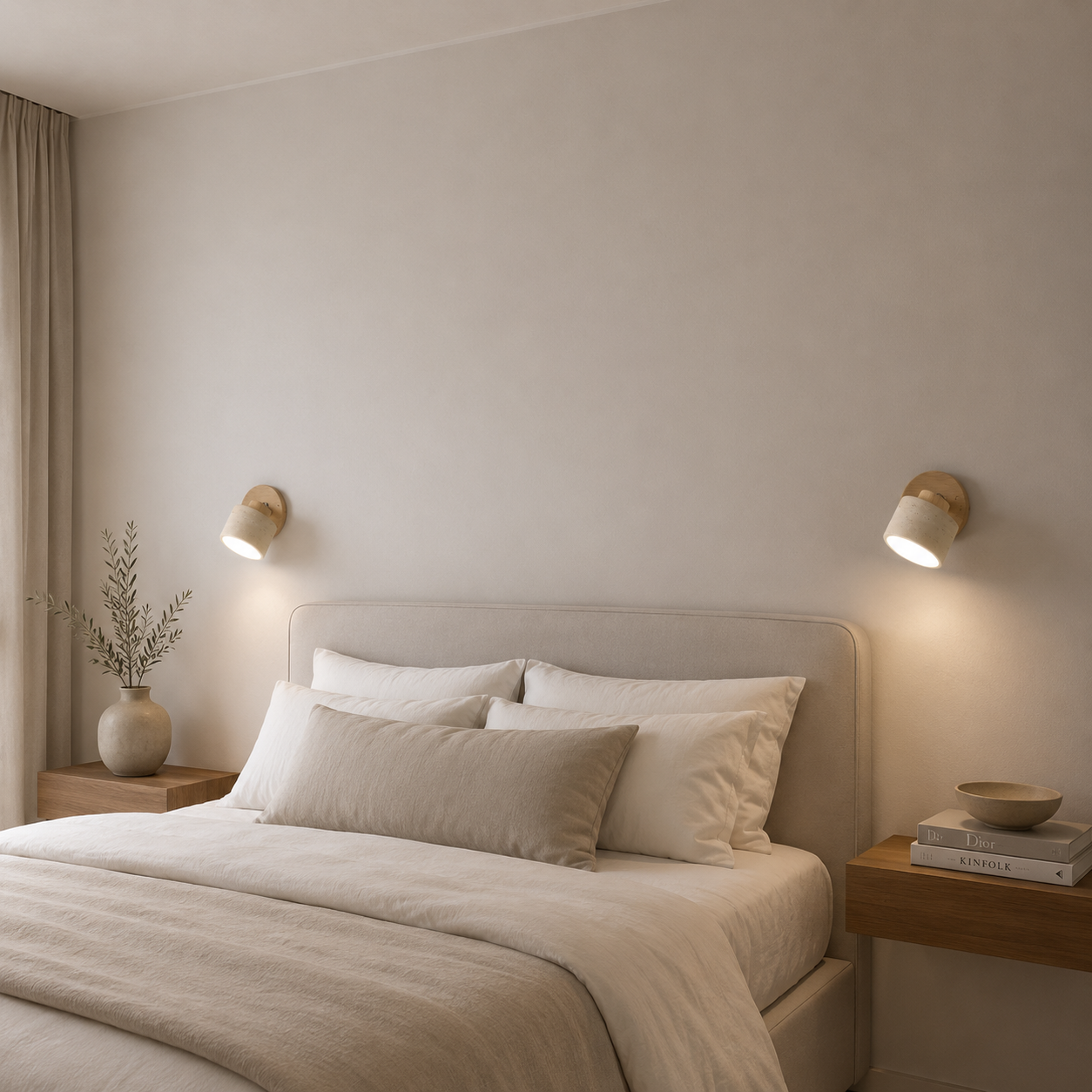 Fenna – Travertijn Verstelbare LED Wandlamp