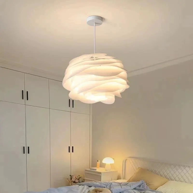 Fioen - Ronde Witte Hanglamp Bloemvorm Modern