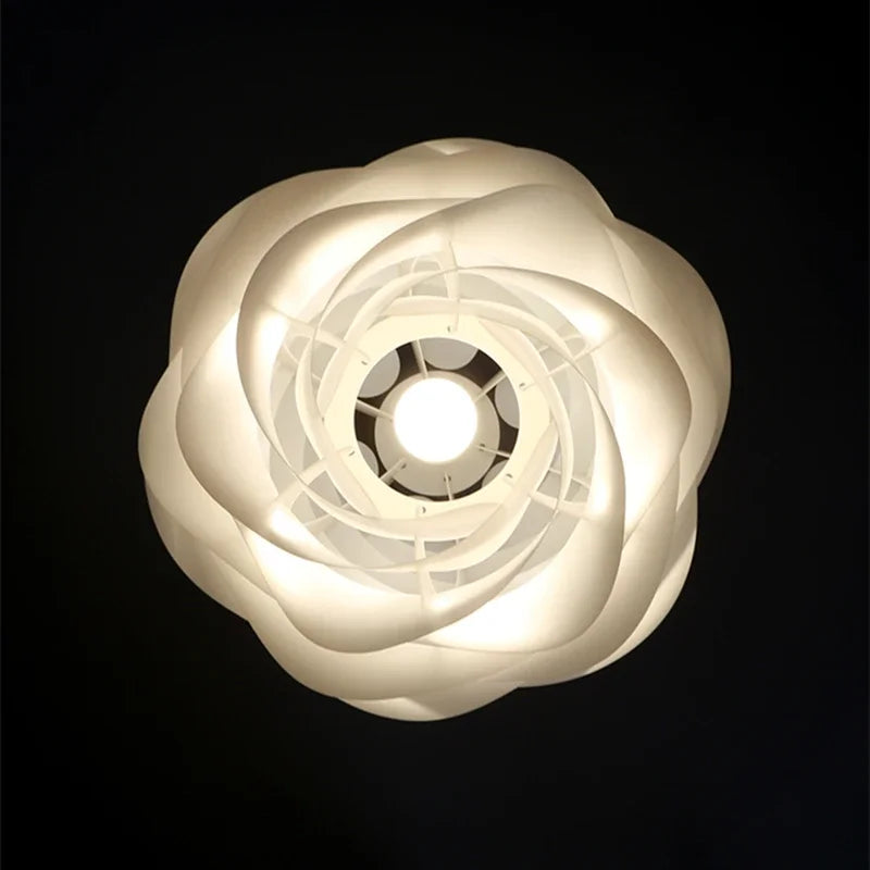 Fioen - Ronde Witte Hanglamp Bloemvorm Modern