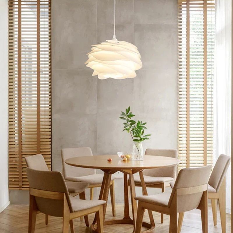 Fioen - Ronde Witte Hanglamp Bloemvorm Modern