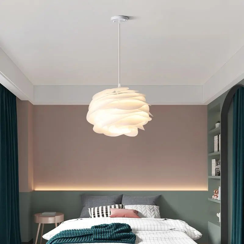 Fioen - Ronde Witte Hanglamp Bloemvorm Modern