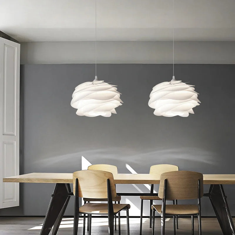 Fioen - Ronde Witte Hanglamp Bloemvorm Modern
