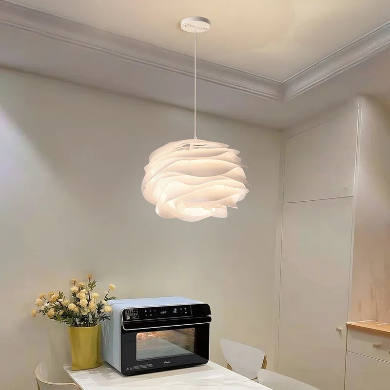 Fioen - Ronde Witte Hanglamp Bloemvorm Modern