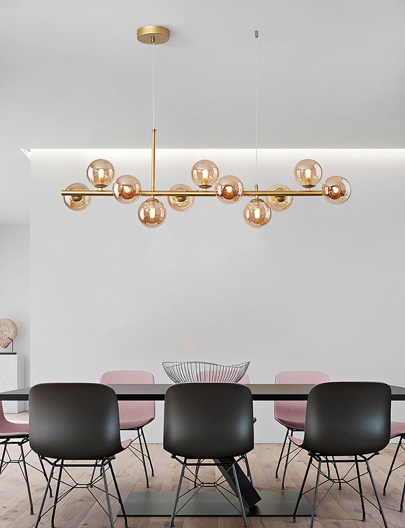 Ivelo - Lineaire Hanglamp met Glazen Bollen