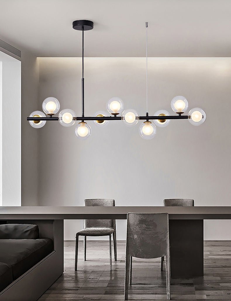 Ivelo - Lineaire Hanglamp met Glazen Bollen