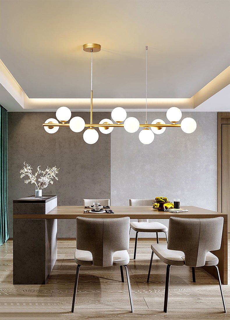 Ivelo - Lineaire Hanglamp met Glazen Bollen