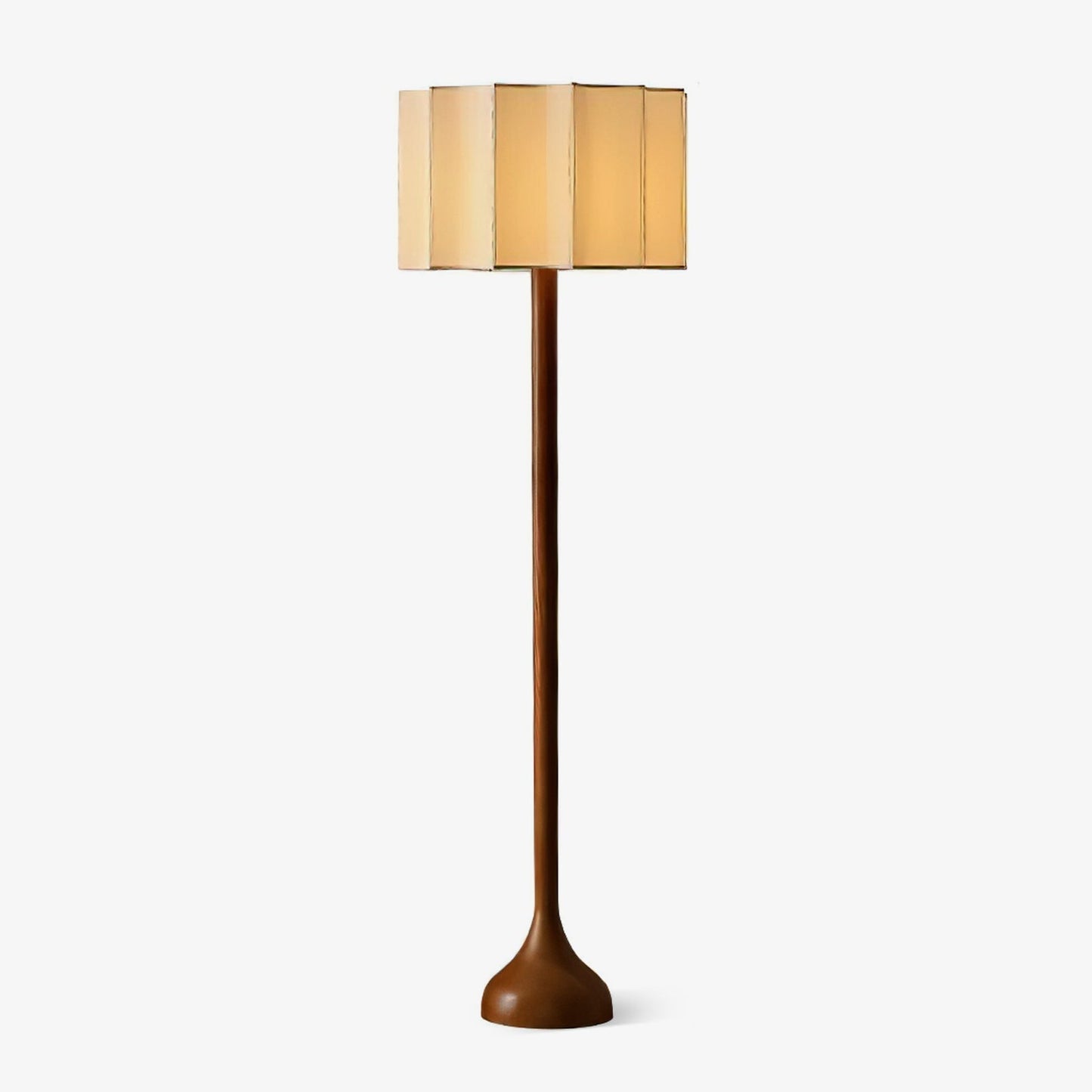 Solva - Houten Vloerlamp met Stoffen Kap