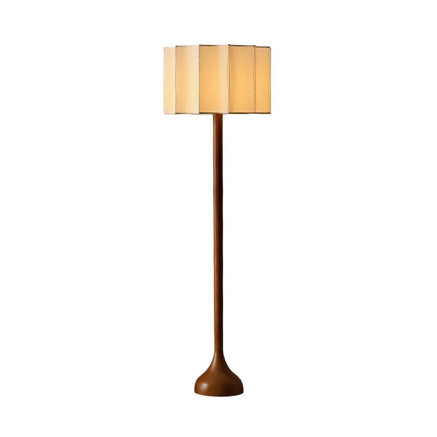 Solva - Houten Vloerlamp met Stoffen Kap