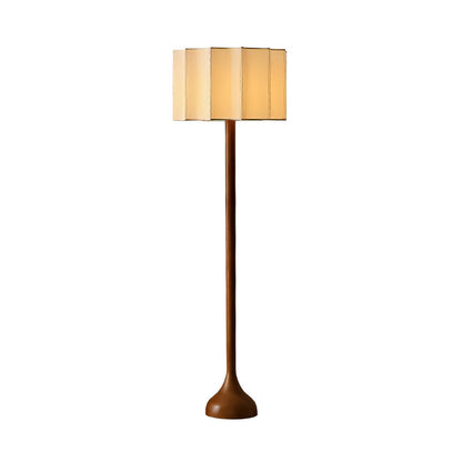 Solva - Houten Vloerlamp met Stoffen Kap