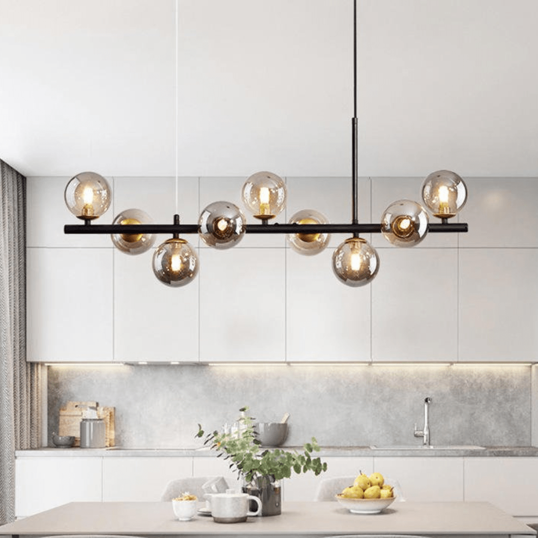 Ivelo - Lineaire Hanglamp met Glazen Bollen