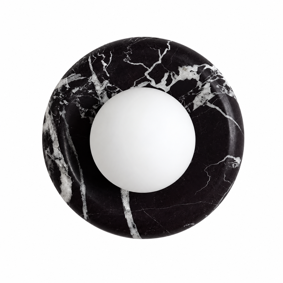 Hilde - Natuursteen Wandlamp Rond met Glazen Bol