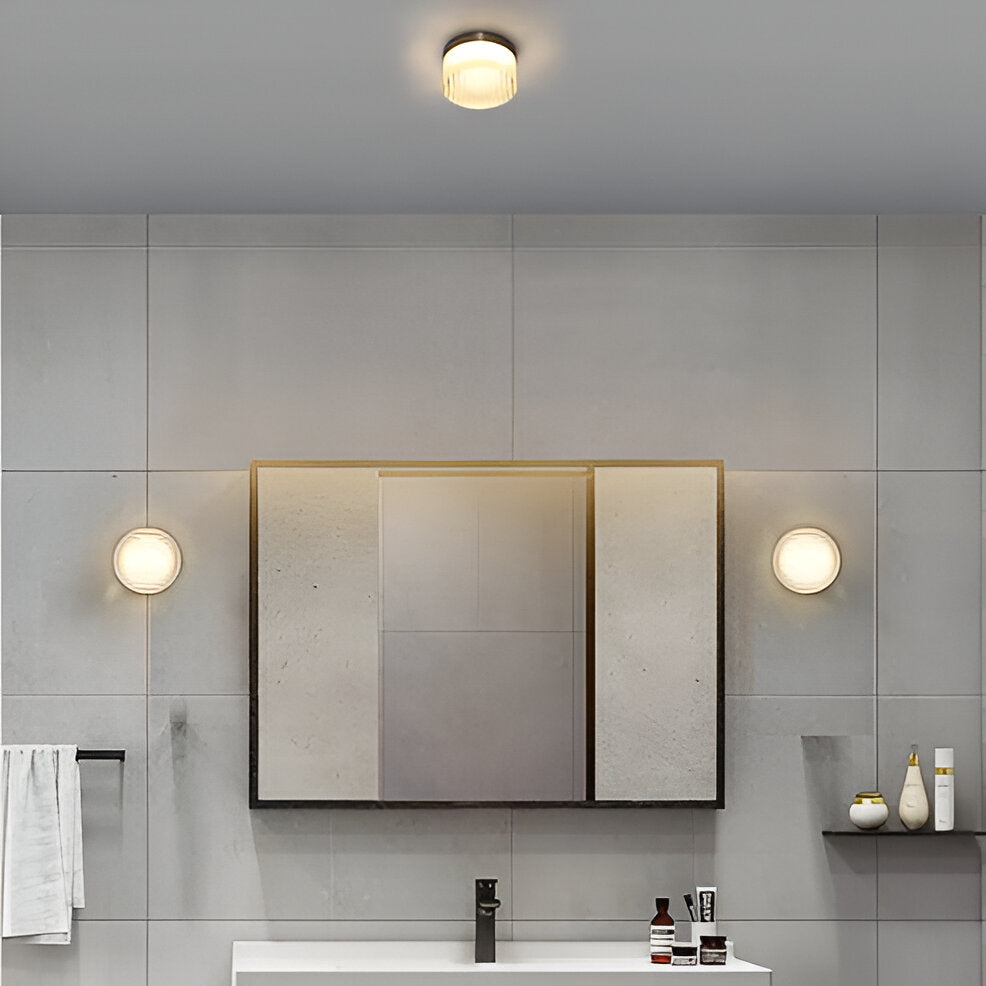 Eloa - Ronde Wandlamp met Geribbeld Glas