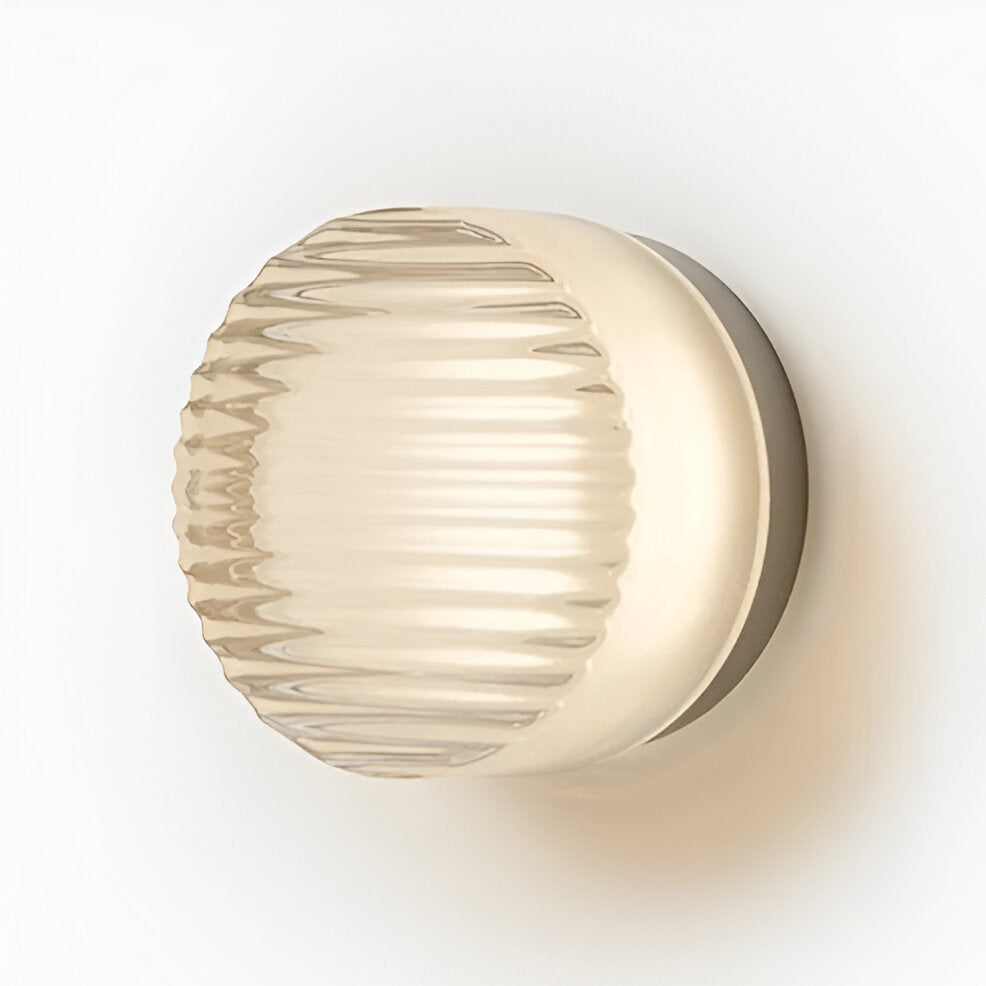 Eloa - Ronde Wandlamp met Geribbeld Glas