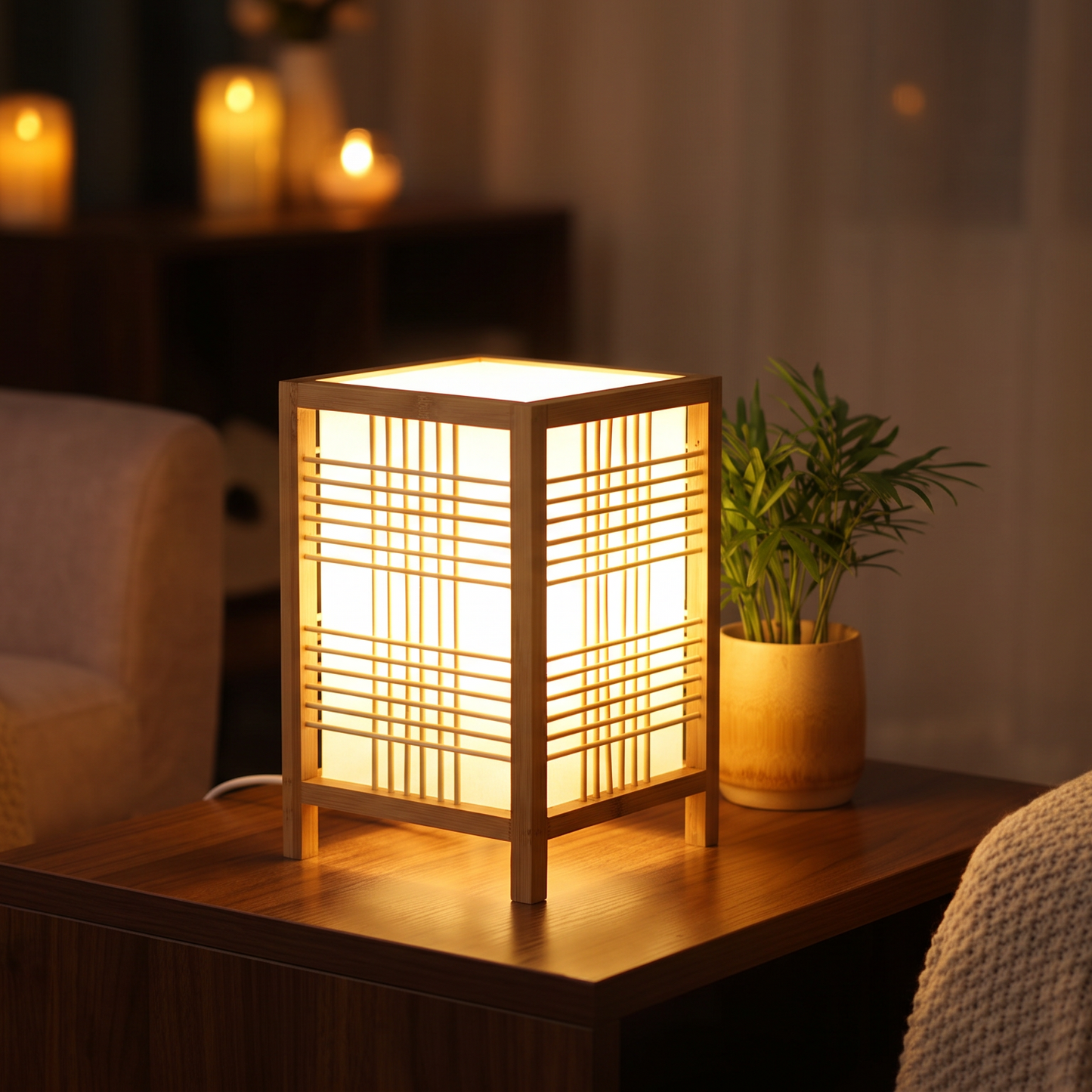 Ilva - Bamboe Tafellamp Japandi Stijl