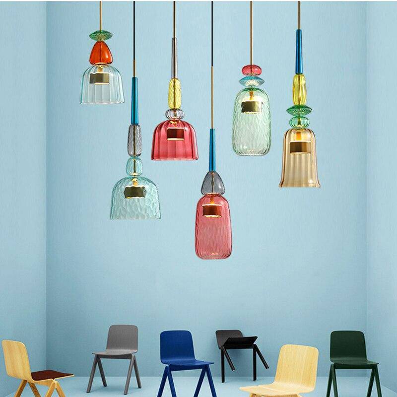 Kivi - Gekleurde Glazen LED Hanglamp Scandinavisch