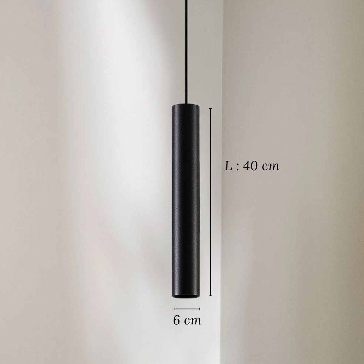 Kolbe - Smalle Cilinder Hanglamp Zwart LED Modern