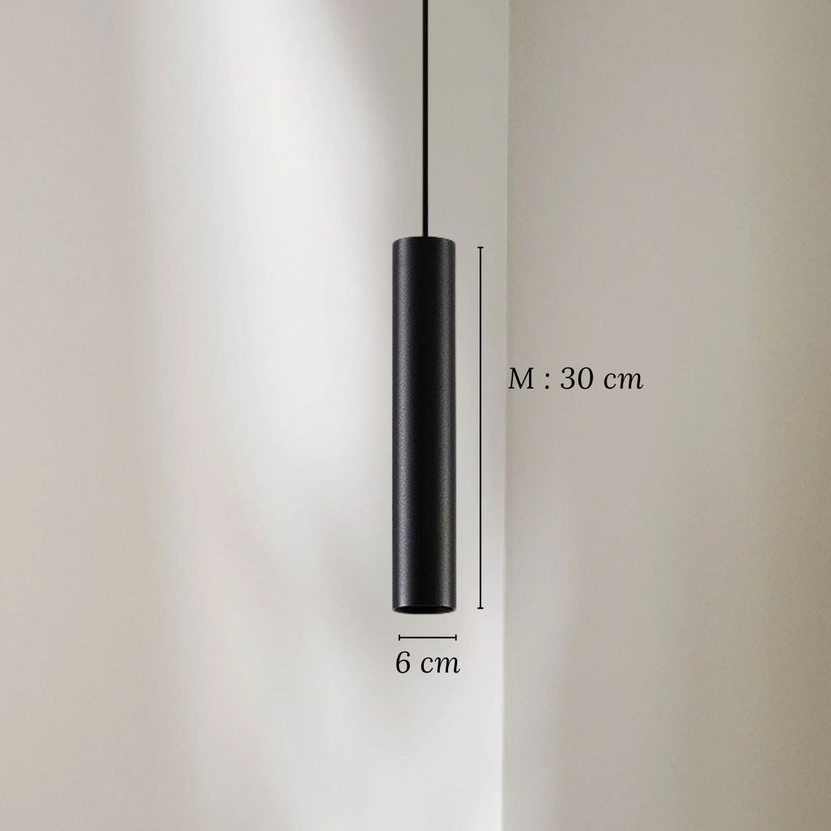 Kolbe - Smalle Cilinder Hanglamp Zwart LED Modern