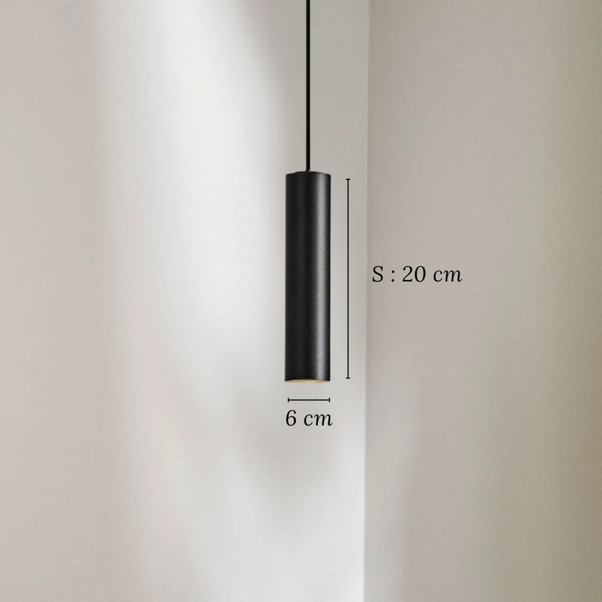 Kolbe - Smalle Cilinder Hanglamp Zwart LED Modern