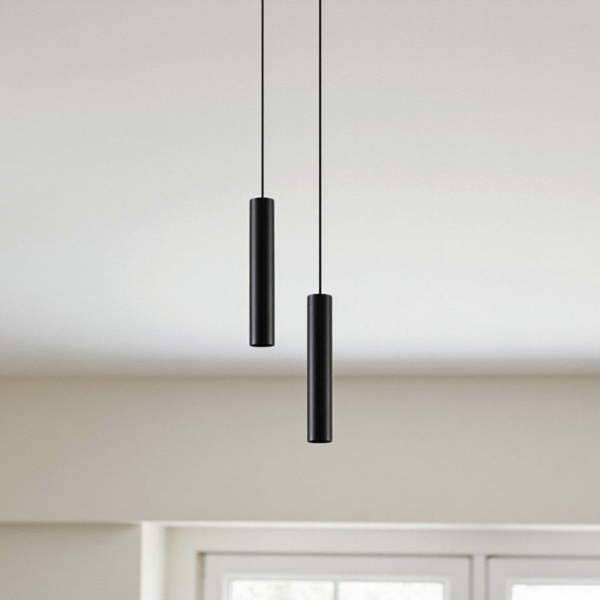Kolbe - Smalle Cilinder Hanglamp Zwart LED Modern