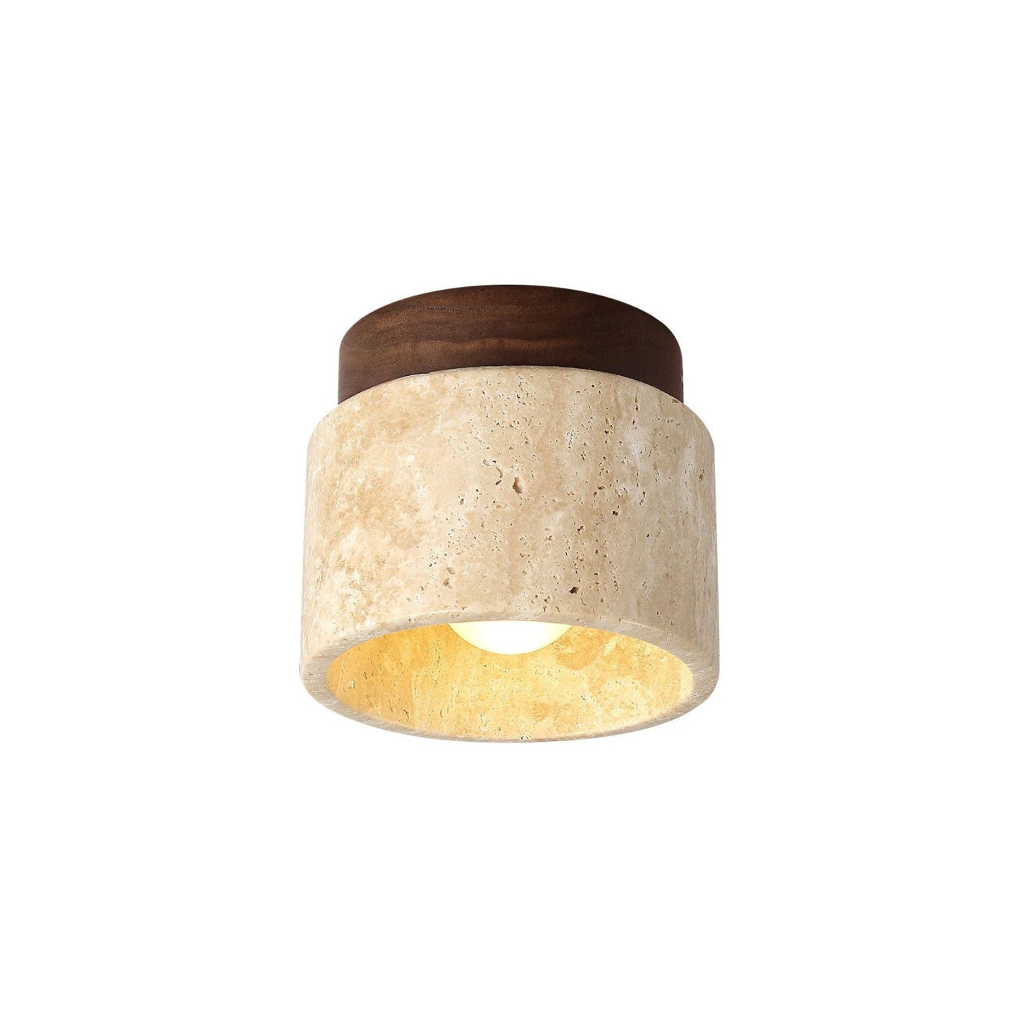 Ivalo - Travertin Cilinder Plafondlamp
