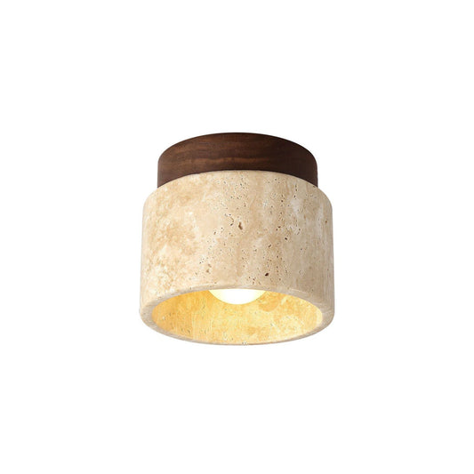 Ivalo - Travertin Cilinder Plafondlamp