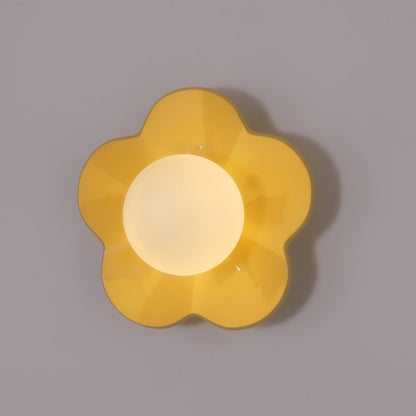 Lilla - Wandlamp Bloem met Glazen Bol Kinderkamer