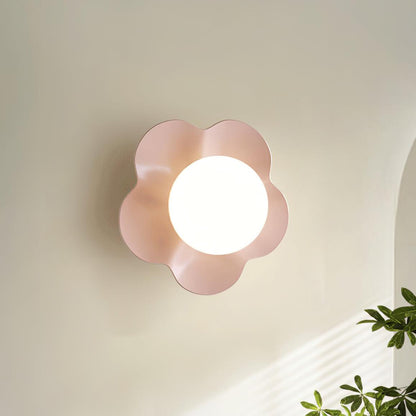Lilla - Wandlamp Bloem met Glazen Bol Kinderkamer