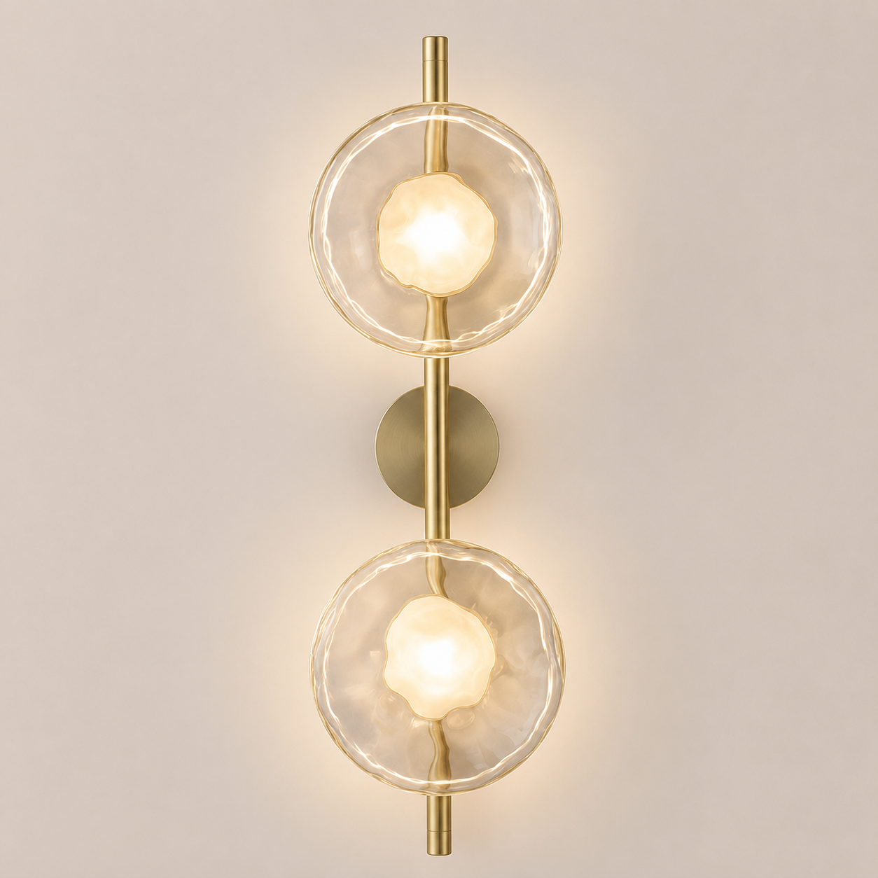 Lumi - Dubbele Glazen Bol Wandlamp