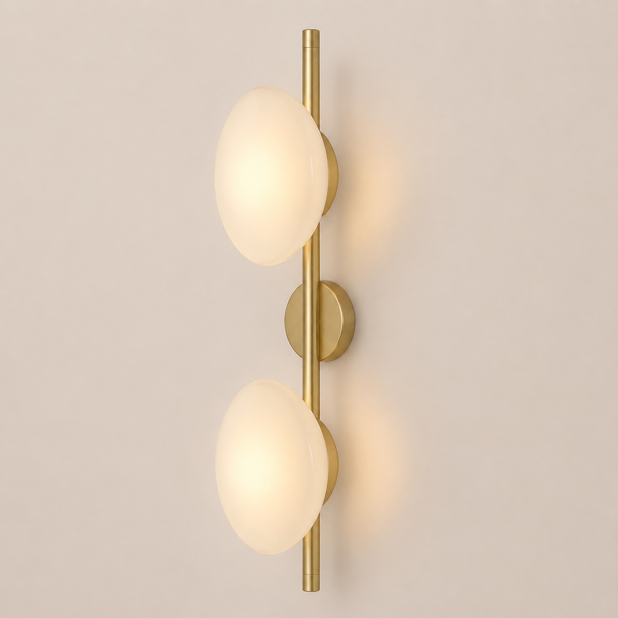 Lumi - Dubbele Glazen Bol Wandlamp