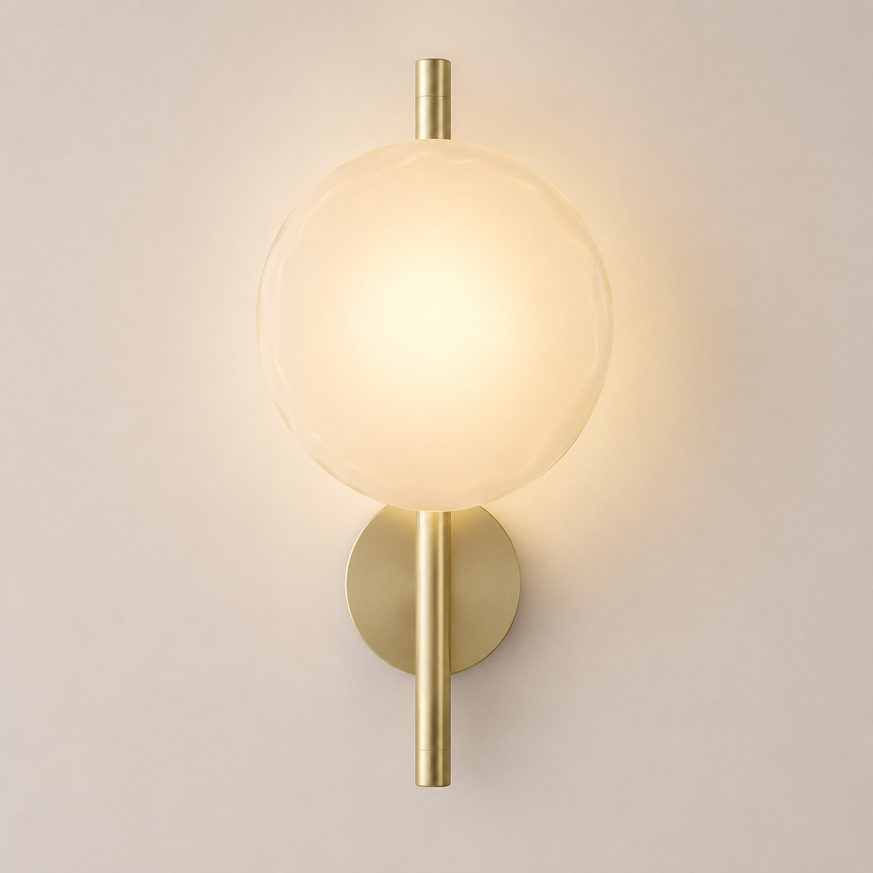 Lumi - Glazen Bol Wandlamp met Lange Arm