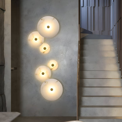 Lunis – Alabaster LED Wandlamp Rond