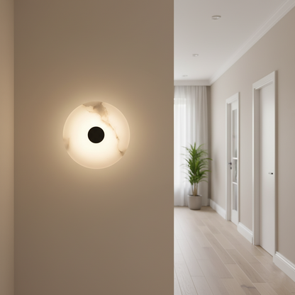 Lunis – Alabaster LED Wandlamp Rond