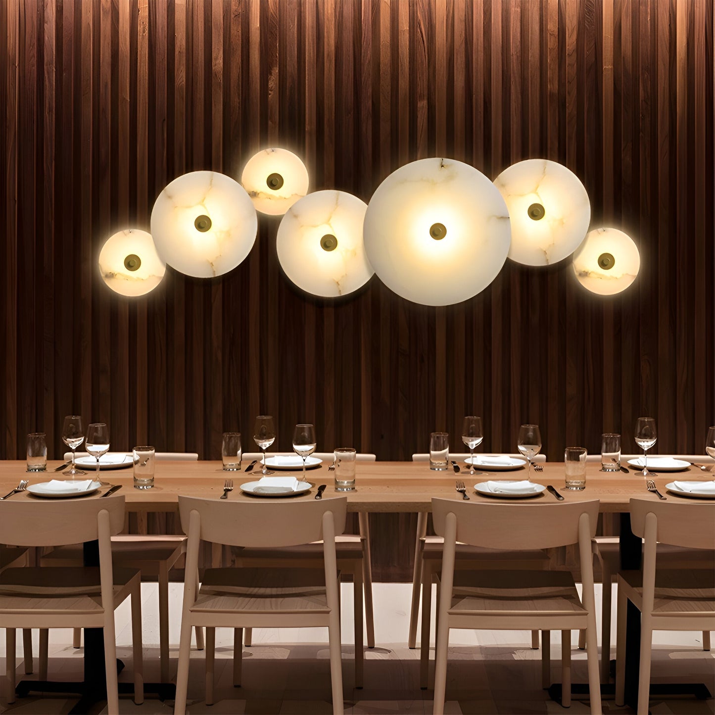 Lunis – Alabaster LED Wandlamp Rond