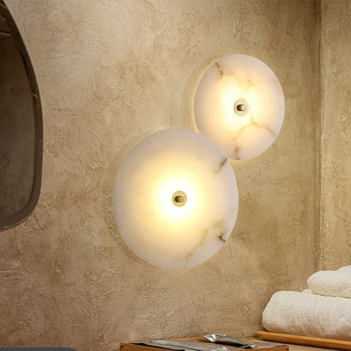 Lunis – Alabaster LED Wandlamp Rond