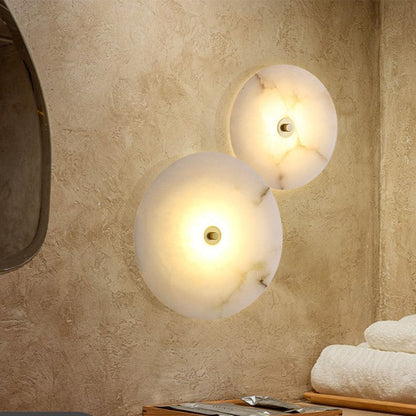 Lunis – Alabaster LED Wandlamp Rond