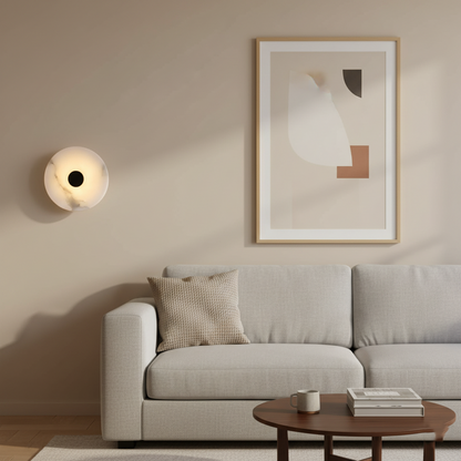 Lunis – Alabaster LED Wandlamp Rond