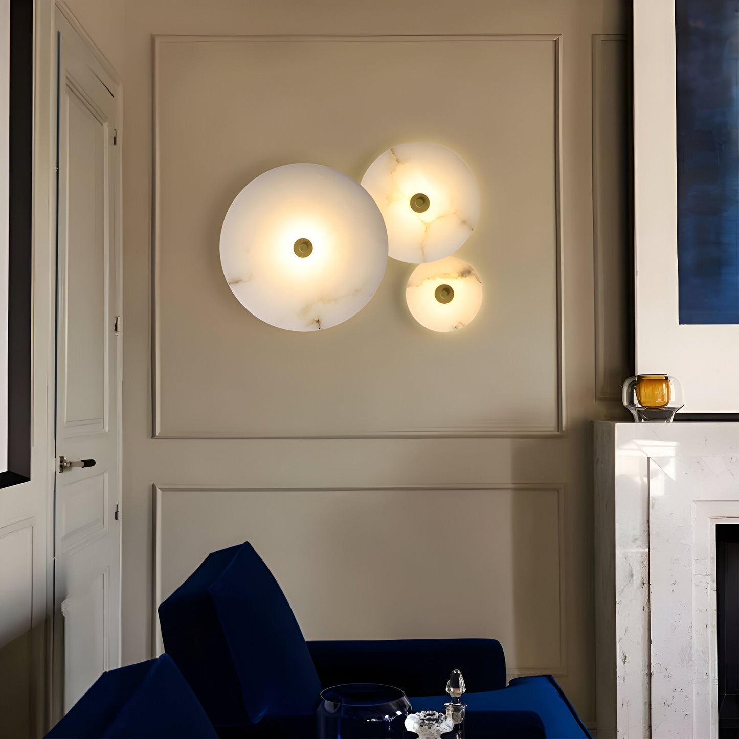 Lunis – Alabaster LED Wandlamp Rond