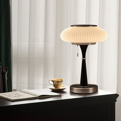 Eira - Japandi Retro Tafellamp met Ribbelglas