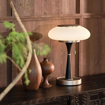 Eira - Japandi Retro Tafellamp met Ribbelglas