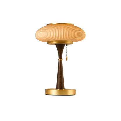 Eira - Japandi Retro Tafellamp met Ribbelglas