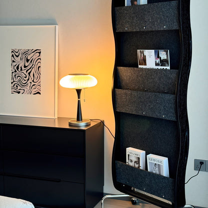 Eira - Japandi Retro Tafellamp met Ribbelglas