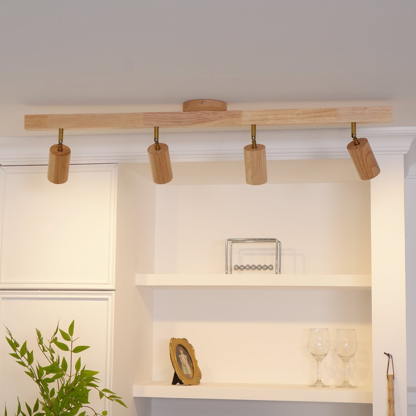Orya - Houten Plafondlamp met Verstelbare Spots