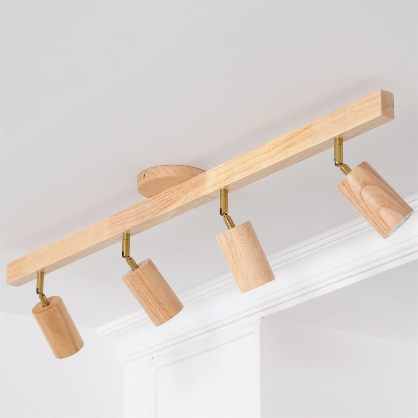 Orya - Houten Plafondlamp met Verstelbare Spots