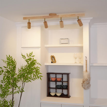 Orya - Houten Plafondlamp met Verstelbare Spots