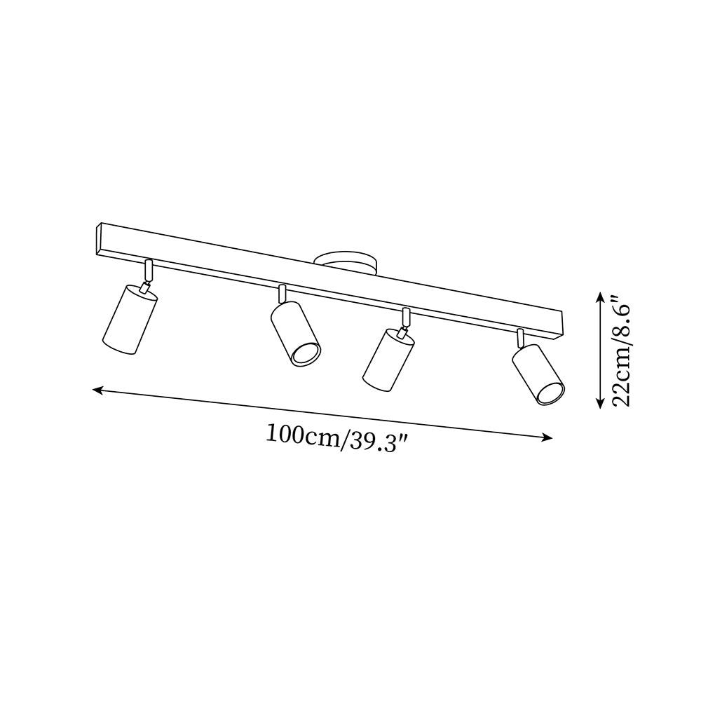 Orya - Houten Plafondlamp met Verstelbare Spots
