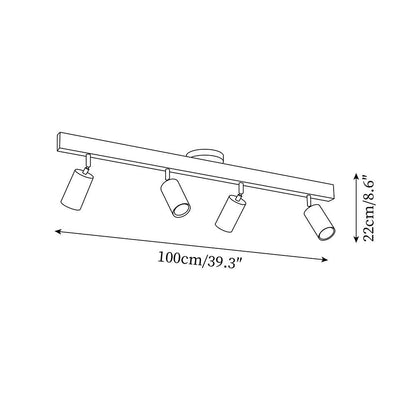 Orya - Houten Plafondlamp met Verstelbare Spots
